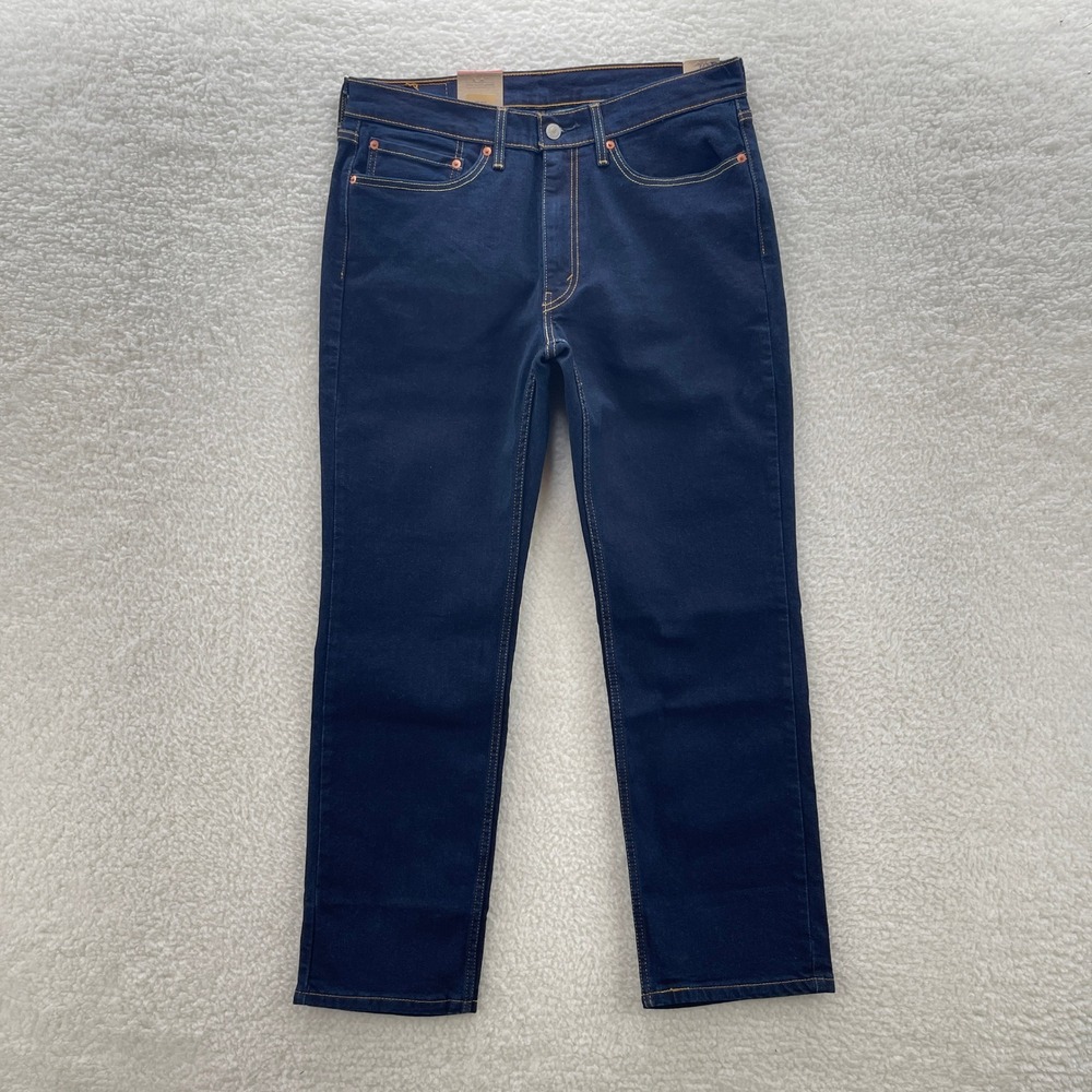 Levis Jeans Mens 34x30 Blue 514 Straight Fit Medium Wash Denim Grunge Cowboy